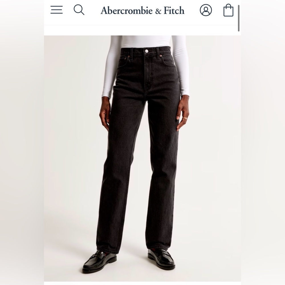 Abercrombie & Fitch Curve Love Ultra High Rise 90s Straight Jean